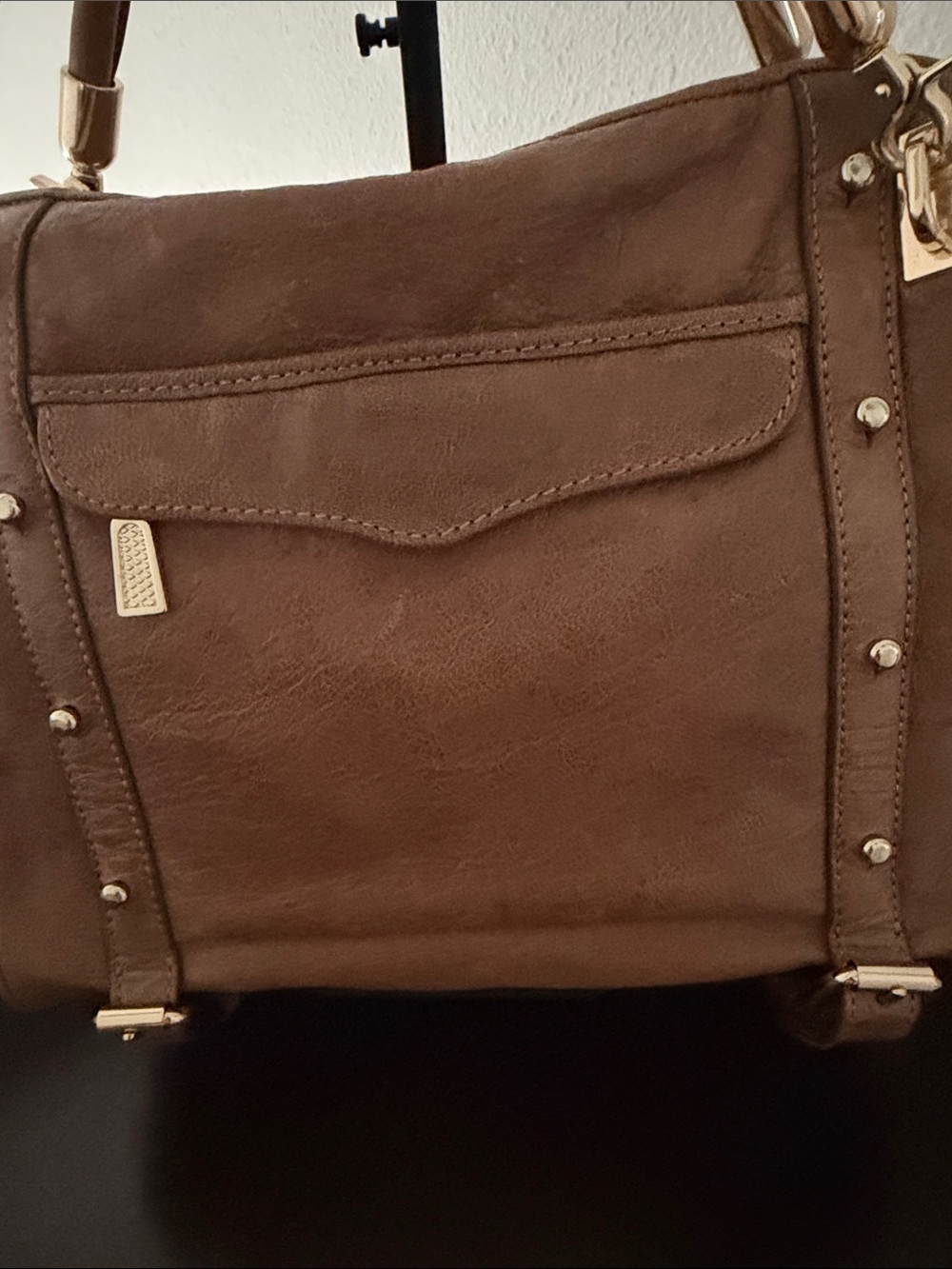 Rebecca Minkoff Brown Leather Cupid Satchel with Gold Hardware. - Picture 5 of 14